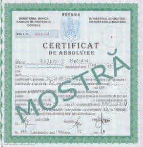 certificat absolvire ANC