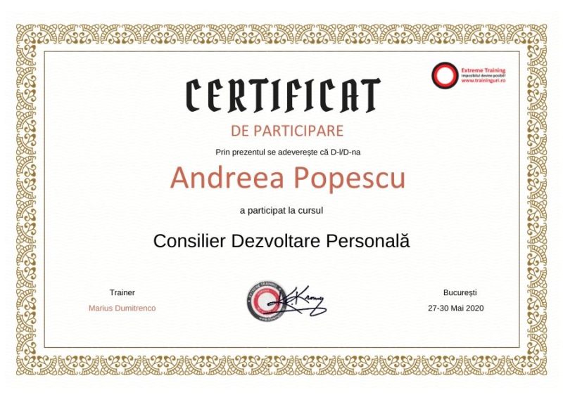 curs consilier dezvoltare personala online