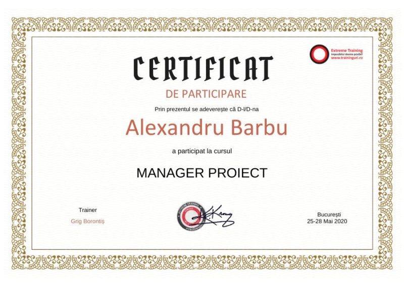 curs online manager proiect bucuresti